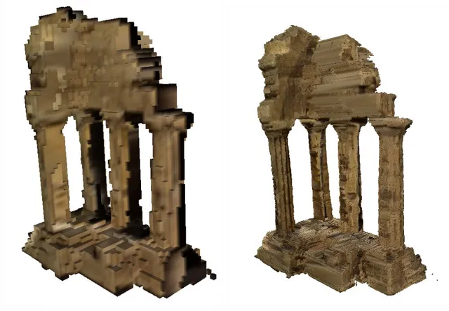 Figure 3.1: 3D model at different voxel levels