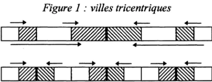 Figure 1  : villes tricentriques m