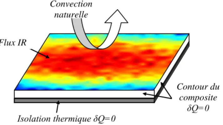 Figure 10 -  Conditions aux limites thermiques sur la plaque composite