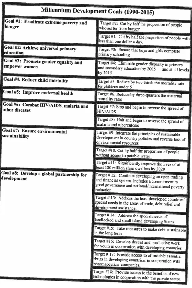 Table 3.2: the MDGs (www.un.org)