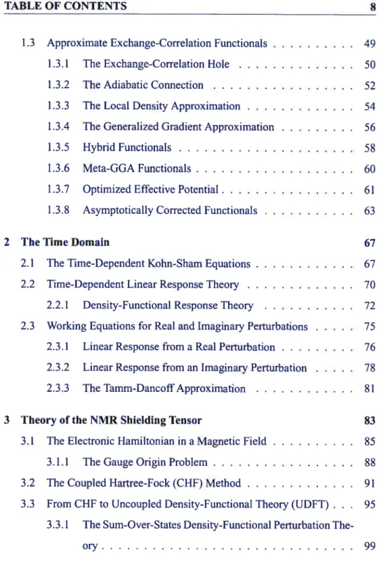 TABLE 0F CONTENTS $ 1.3 Approximate Exchange-Correlation Functionals 49