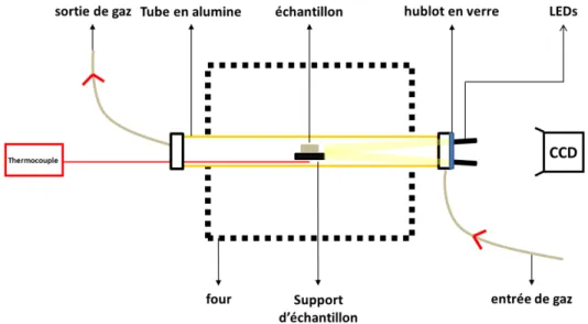 Figure II-7: Schéma du dispositif de suivi in situ pour le four conventionnel 