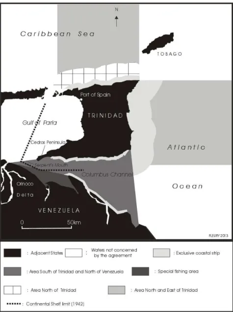 Figure 3: The 1985 agreement between Trinidad and Tobago and Venezuela 7 The situation outlined above worsened after 1997, as the fisherman, exhorted in vain by  their  government  to  deploy  their  trawlers  in  other  areas,  continued  to  exploit  the