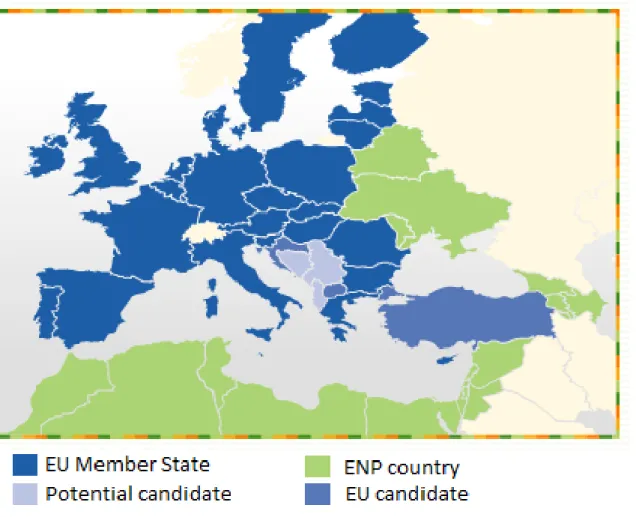 Figure 1: Political Map of the European Neighbourhood Policy 