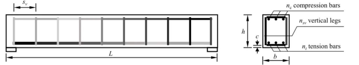 Fig. 2. Geometry schematic of the RC beam 