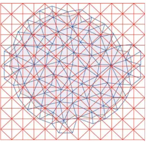 Fig. 3 X-FEM allows to remesh the deformed configuration with a non-conforming regular mesh