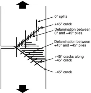 Figure 2. Crack growth in single edge notch laminates (Adapted from Jones 13 ): (a) Self similar and (b) nonself similar.