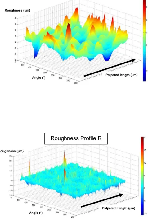 Fig. 4. Maps obtained with roughness measurements