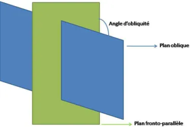 Figure 30 : un plan oblique produit un gradient horizontal de disparités horizontales 