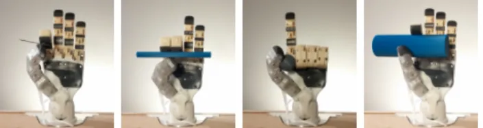 Fig. 10: Examples of grasp types that can be achieved by the grasp actuation mechanism.