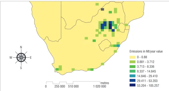 Figure 1:   Main CO 2  emission point sources in South Africa. 6AUTHORS: 
