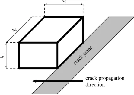 Fig. 5. Mesh design along the crack path.