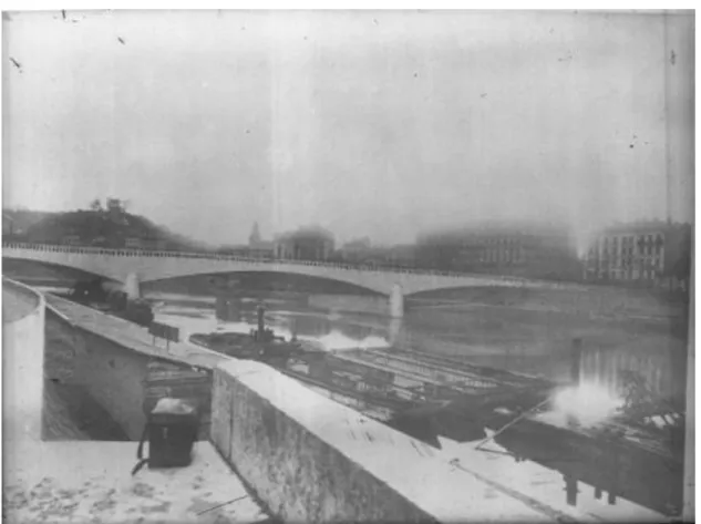 Illustration 2: Projet de pont en place de l'actuel Pont Clémenceau  Fonds Jules Sylvestre, BML 