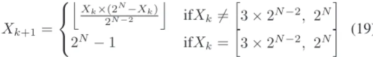 Fig. 5: Encryption structure of the proposed cryptosystem  i n j n = M od  1 uv1 + uv    ij +  ri + rjrj ,  MM (17) (17) which is a one-to-one function, which means that each point of the square matrix can be transferred to exactly one unique point