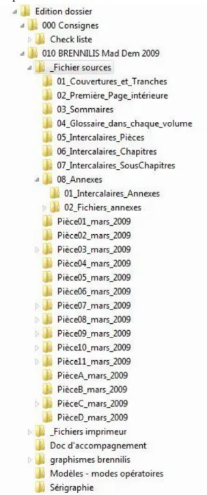 Figure 3 : Arborescence d’un dossier informatique 