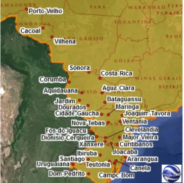 Figure 2. Distribution of the 31 INMET stations on the Brazilian territory.