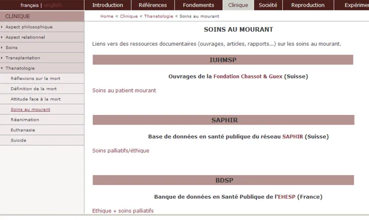 Figure   7   -­‐   Architecture   d’une   page   du   portail   en   juillet   2010   