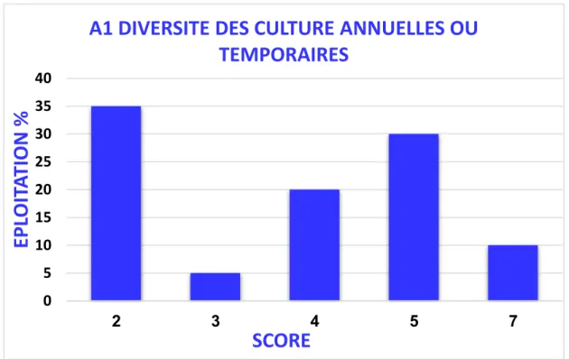 Figure 10 : L’histogramme de la diversité des cultures annuelles ou temporaires 
