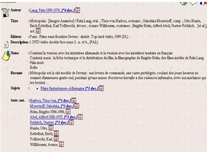 Figure 1 : notice de la médiathèque Fellini 