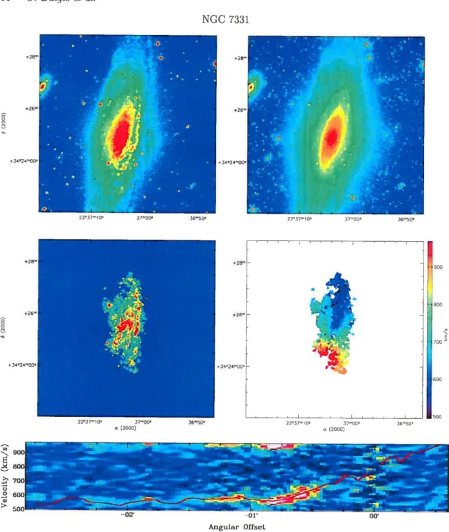 Figure 528. NOC 7331. Top Ieft :XDSS Blue Hand image. Top right SPITZER TRAC 3.Gpm image