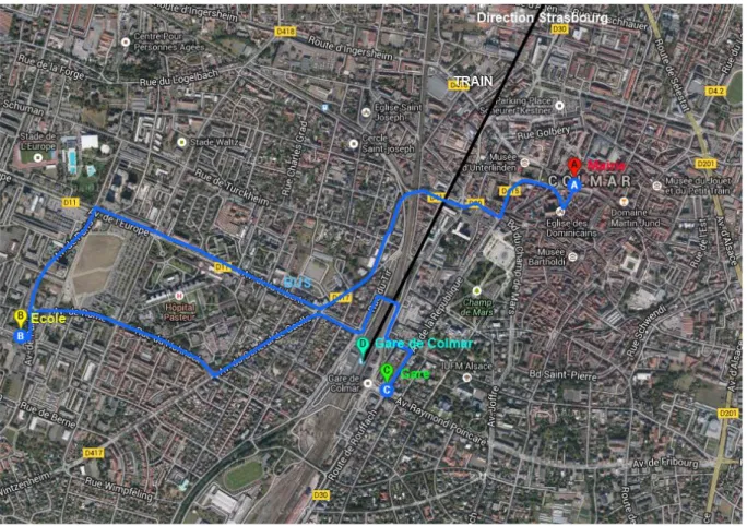 Figure 1 – R´ eseau TC fictif de la ville de Colmar