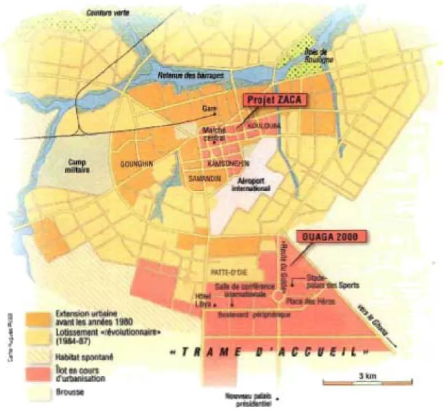 Figure 3 : Map of Ouagadougou Indicating ZACA and Ouaga 2000 8 