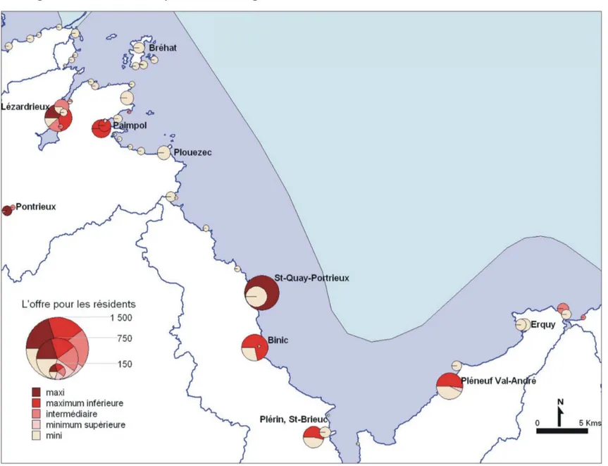 Fig. 26. Localisation des ports et mouillages du bassin de la Baie de Saint-Brieuc – Trieux maritime 