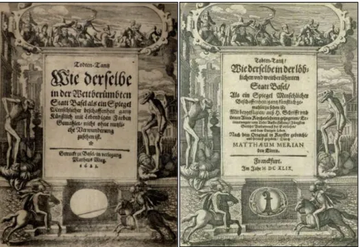 Figure  XL :  A  sénestre,  page  de  titre  de  la  réimpression  de  1621  ;  à  dextre,  page  de  titre  de  la  réédition de 1649