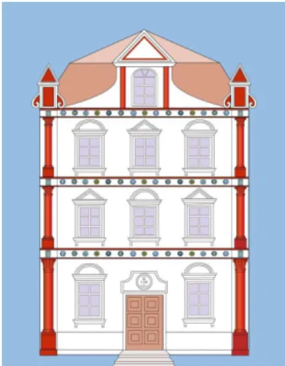 Figure 1:  Main elevation of Mazepa’s palace in the Baturyn suburb of