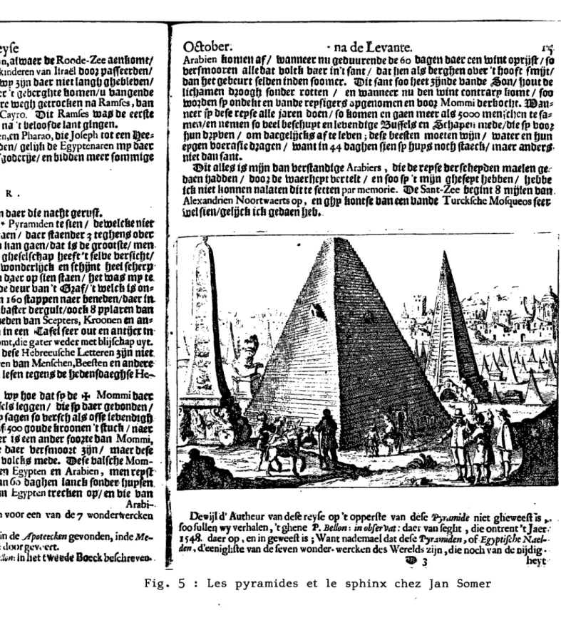 Fig.  5  :  Les  pyramides  et  le  sphinx  chez  Jan  Somer 