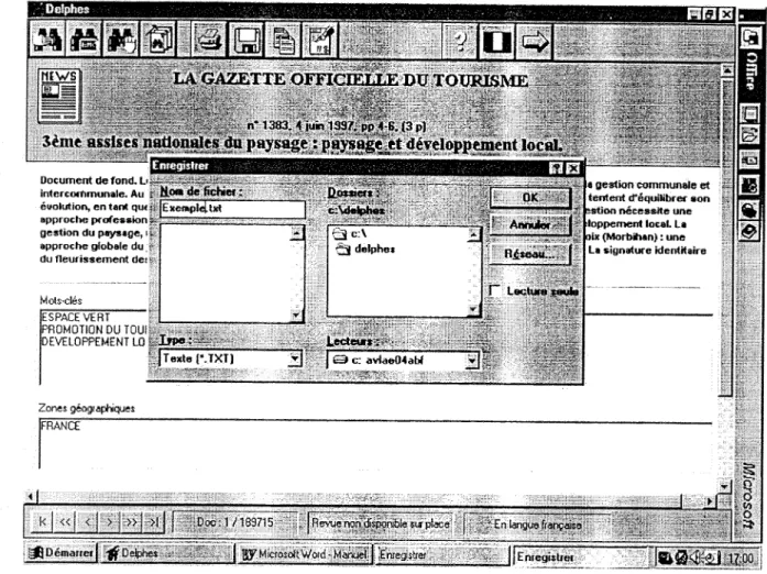 Figure 7 :  Attrihution d'un nom de fichier. 