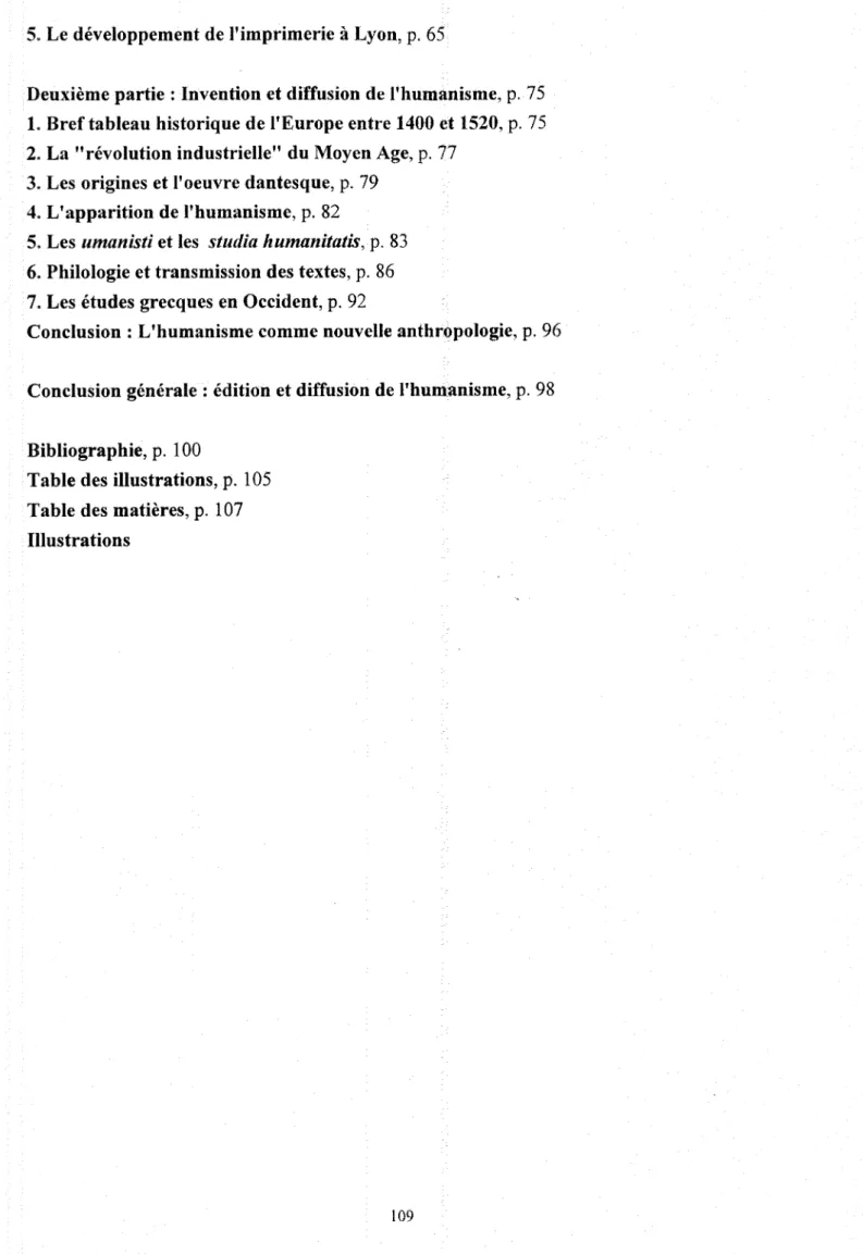 Table des illustrations,  p.  105  Table des matieres,  p.  107  Illustrations 