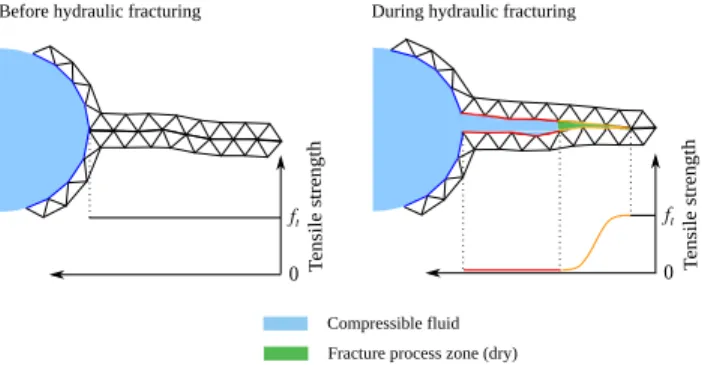 Figure 3: Simulation of tensile fracture growth using Y-Geo.