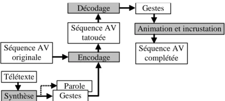 Fig. 4. Synopsis du système. Les composants grisés ont été développés  spécifiquement pour cette application