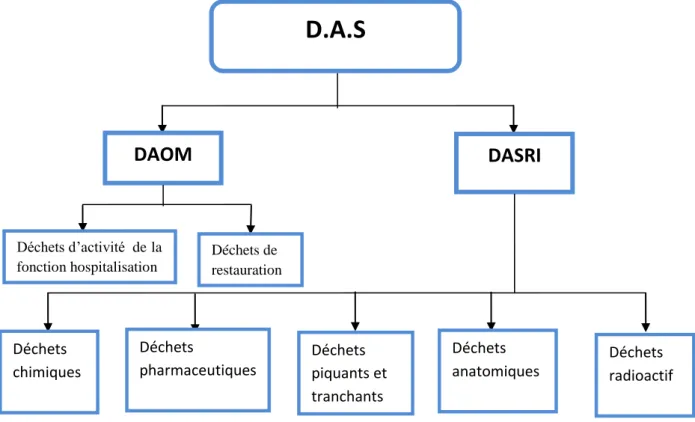 Figure N° 01: déférents types des déchets hospitaliers 