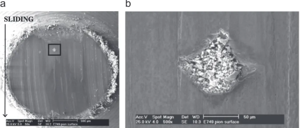 Fig. 18. ESEM observation of the plastic deformation of the metallic pin in an overlaying form.