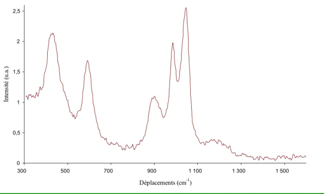 Figure   3-6 : Spectre Raman obtenu pour une solution aqueuse d’acide sulfurique (6 mol.l -1 )