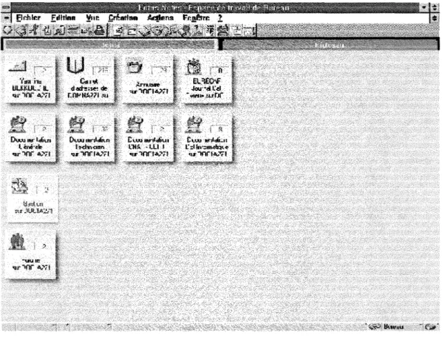 Figure 3.  Page  daccueil de lotus notes a la CAF d'Evreux 