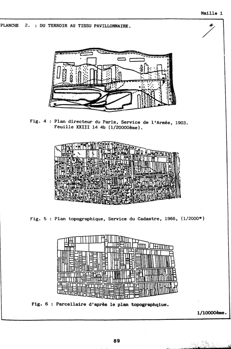 Fig.  5  :  Plan  topographique,  Service  du Cadastre,  1966,  (1/2000®)