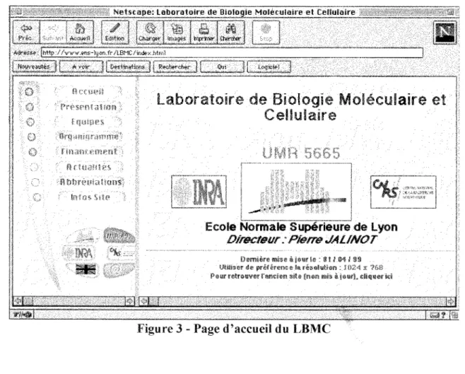 Figure 3 - Page  d'accueil tlu  LBMC  • 