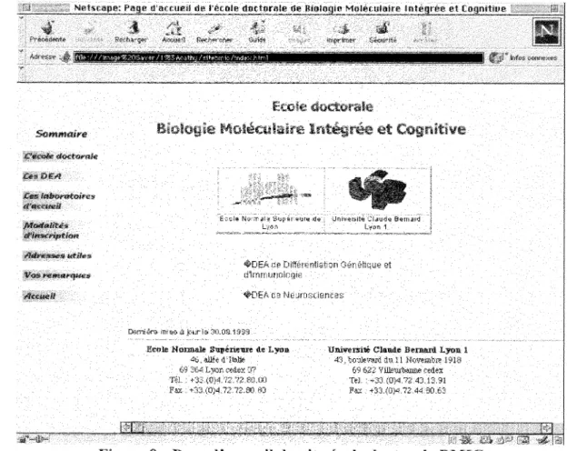 Figure 9 - Page d'aceueil du site  ecole doctorale  BMIC 