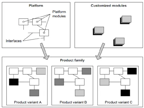 Figure 17- Product family derived from a product platform (Marti, 2007) 