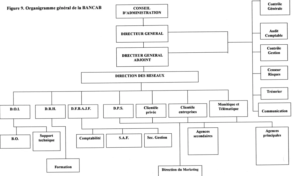 Figure 9. Organigramme general de la BANCAB 