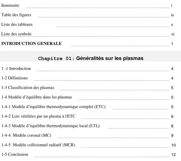 Table des figures   iv 