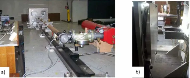 Fig. 11.  Mechanical impact setup canon gas gun apparatus(ai  (b) circular aluminium clamping ringwith sample fastened 