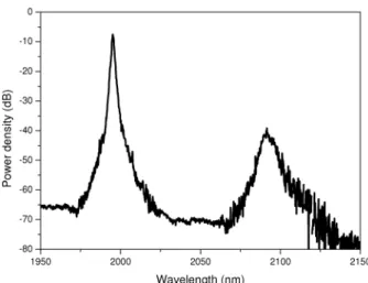 Fig. 5. Spectrum of the light collected after MOF 2. 