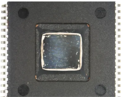 Figure 2.8: A backside decapsulated sample of our chip by mechanical etching.