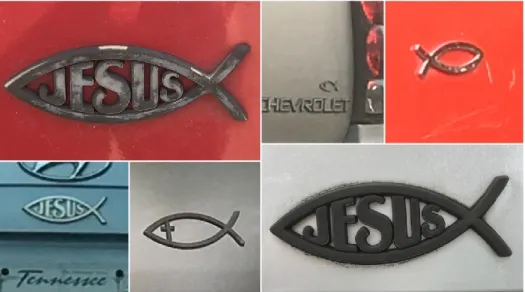 Figure 4. The “Jesus fish” is a symbol with a range of theological meanings including a reference to the  fact that Jesus’s apostles were fishermen and he proclaimed he would make them “the fishers of  men”