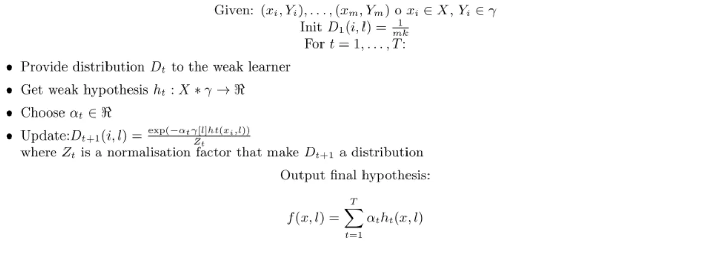 Figure 1. AdaBoost.MH algorithm