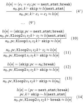 Figure 11: Matching between statements (n 0 ,pc,k ` s ≈ ls[n] rela- rela-tion).
